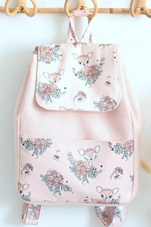sac à dos maternelle biche personnalisable rose lurex pailletes